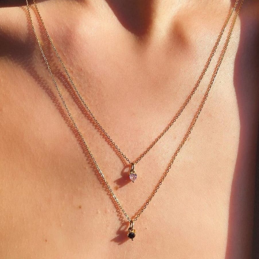 Amore (love) Necklace - Rose Quartz
