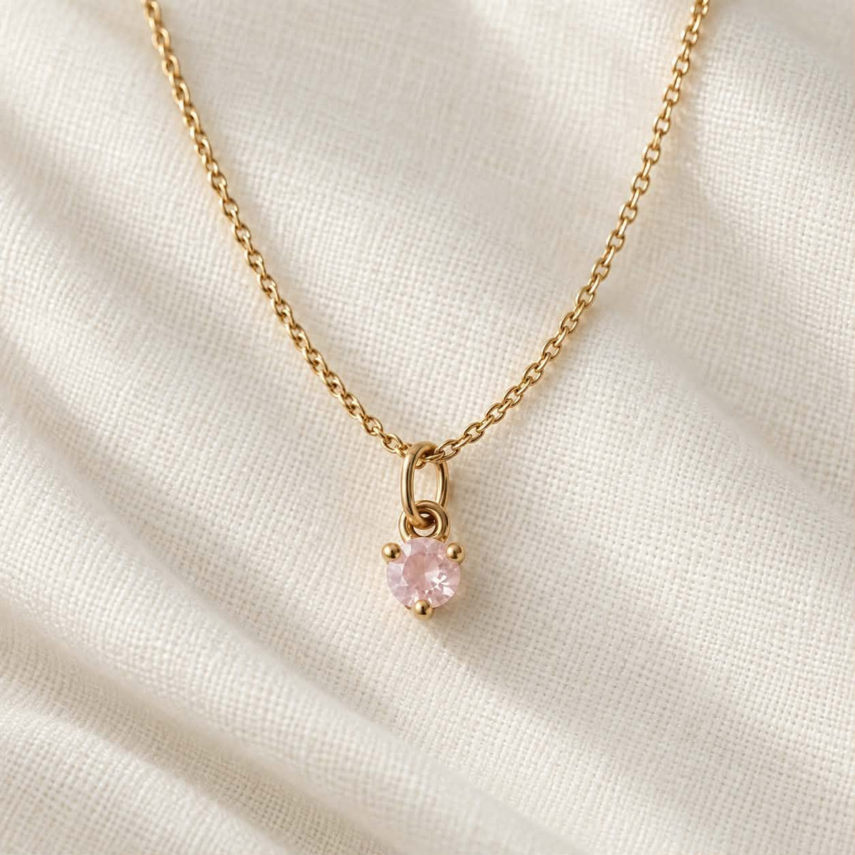 Amore (love) Necklace - Rose Quartz