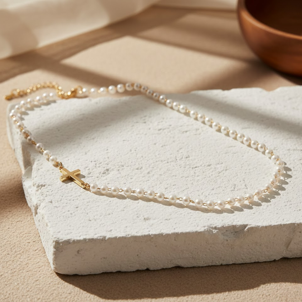 Celeste Pearl of Faith Necklace
