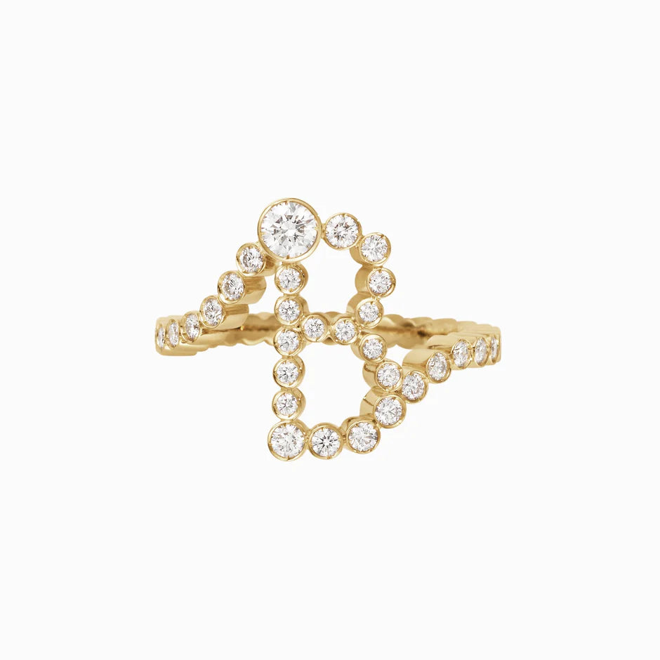 Personalized Pavé Initial Ring (Pre-order ships within 3-4 weeks)