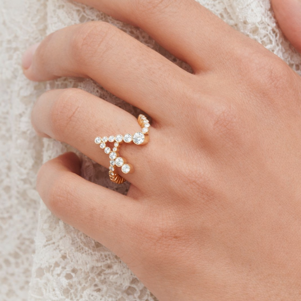 Personalized Pavé Initial Ring (Pre-order ships within 3-4 weeks)