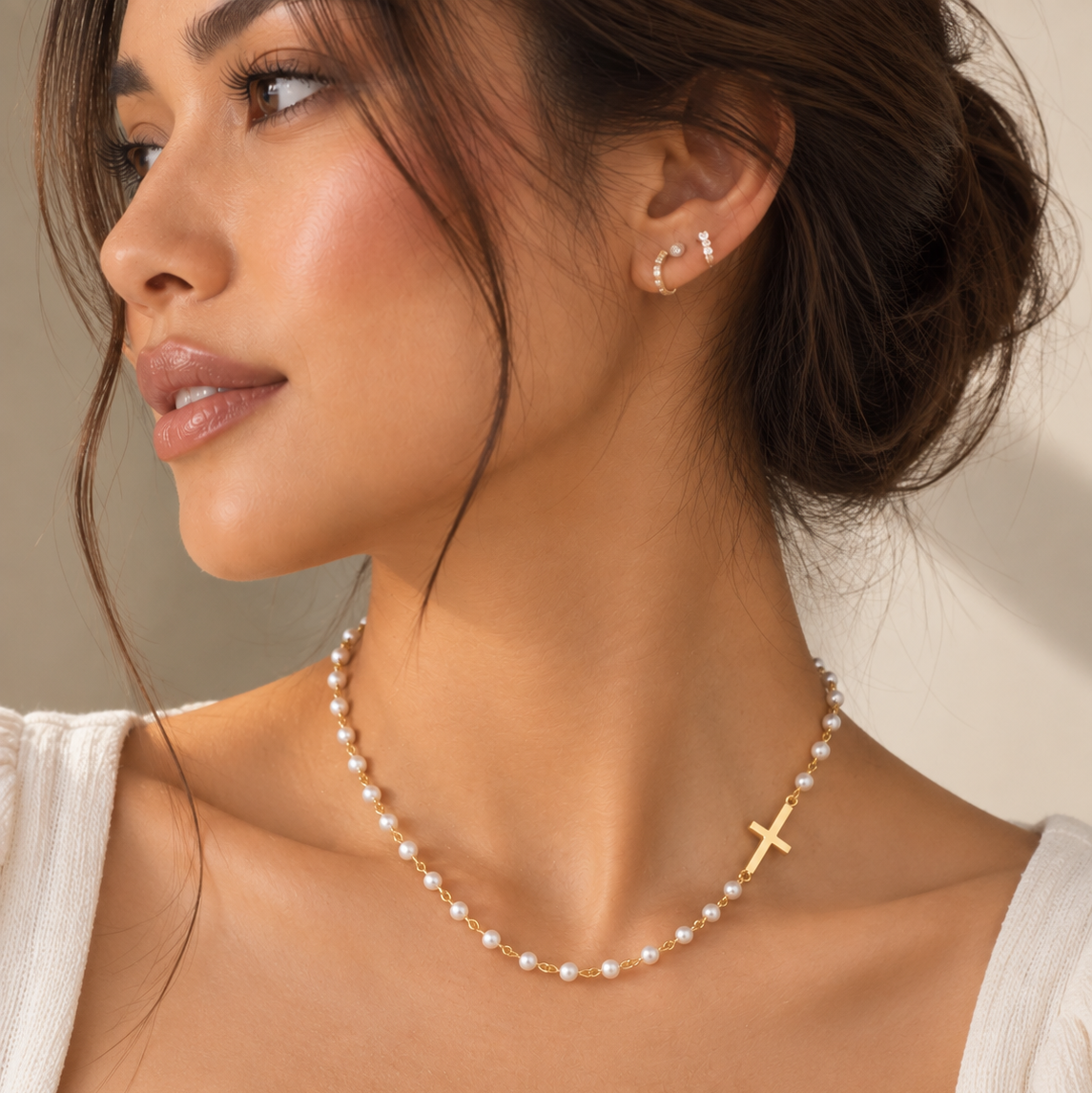 Celeste Pearl of Faith Necklace
