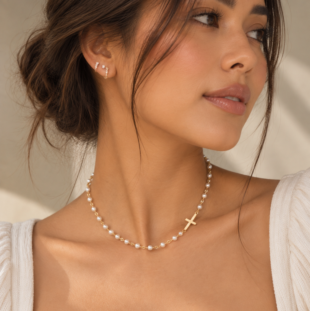 Celeste Pearl of Faith Necklace