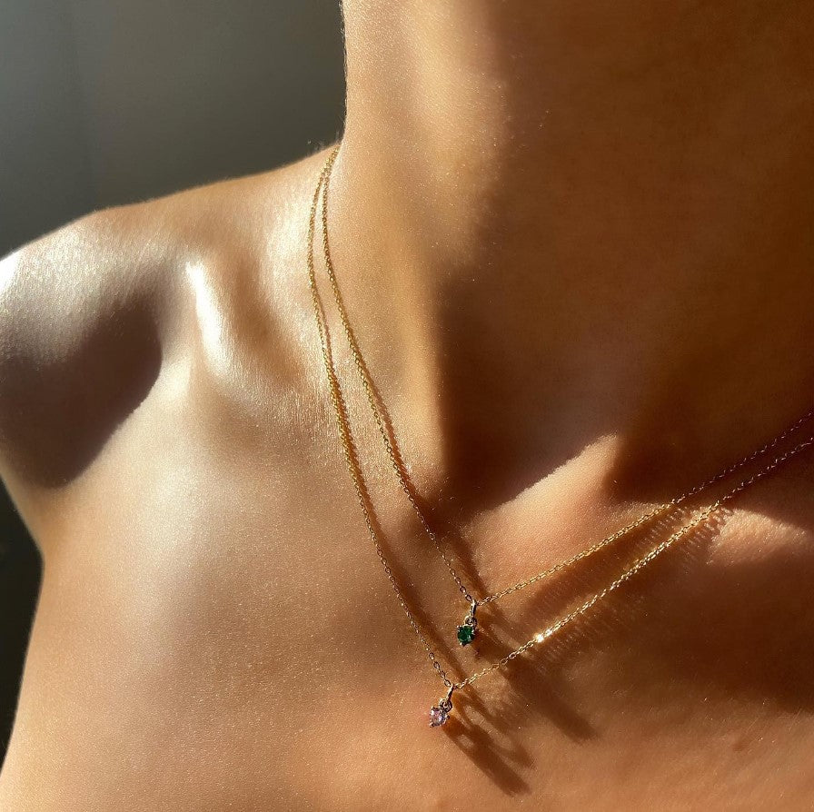 Amore (love) Necklace - Rose Quartz