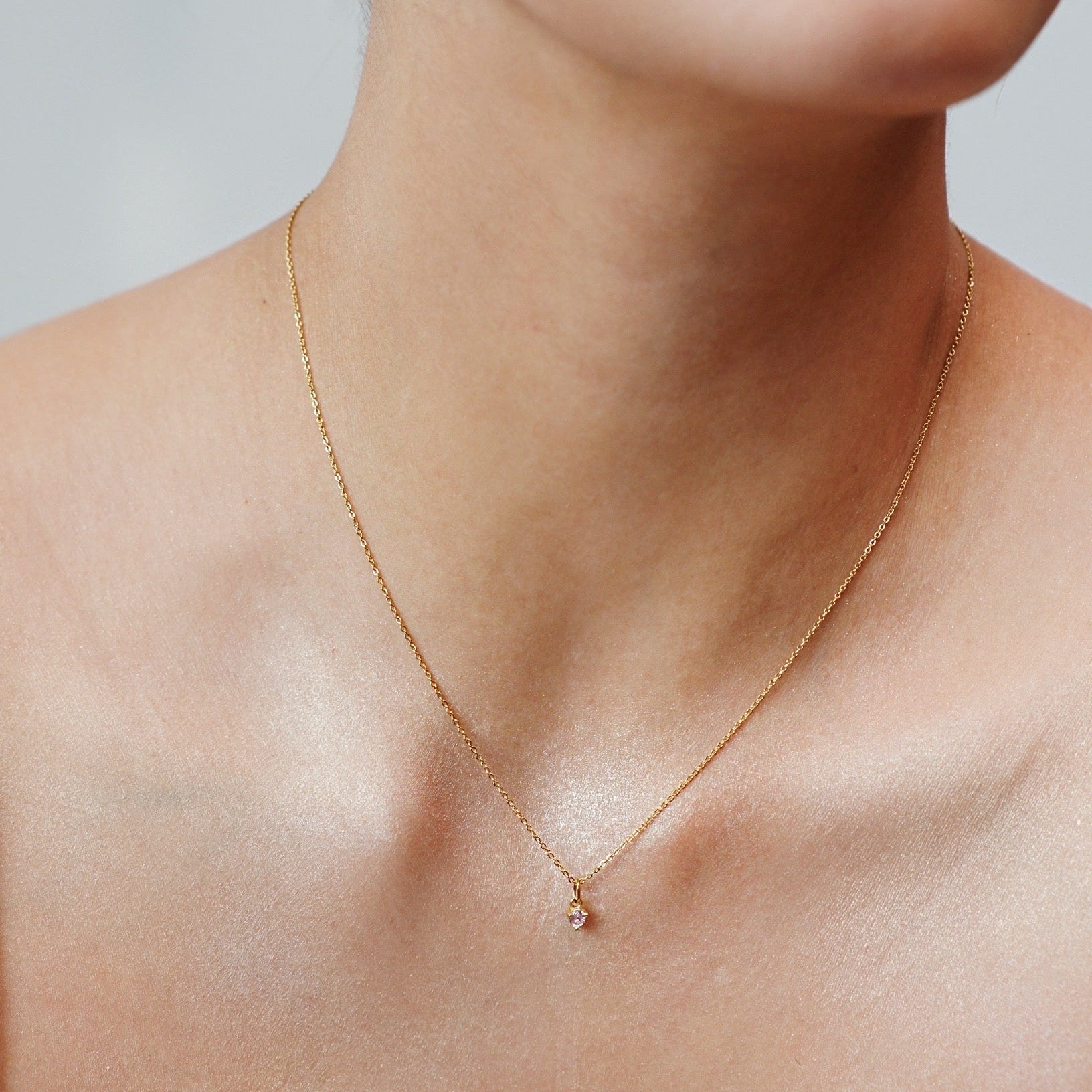 Amore (love) Necklace - Rose Quartz